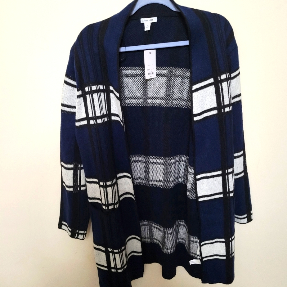 NWT NINE WEST CARDIGAN ROYAL BLUE